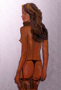 Panties woman thigh. Free illustration for personal and commercial use.