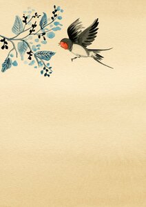 Flower bird flying. Free illustration for personal and commercial use.