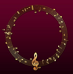 Music musical line the treble clef. Free illustration for personal and commercial use.