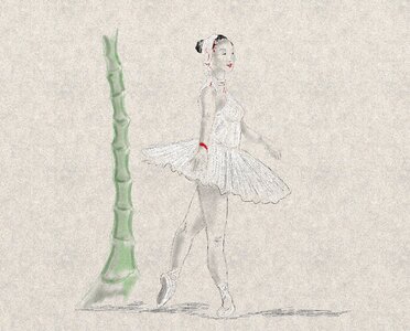 Digital drawing graceful woman. Free illustration for personal and commercial use.