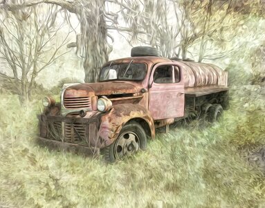 Classic fine art truck. Free illustration for personal and commercial use.