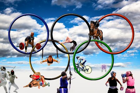 Sport rings olympiad. Free illustration for personal and commercial use.