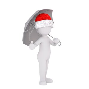 Santa hat 3d model figure. Free illustration for personal and commercial use.