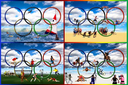 Olympic rings rings sport. Free illustration for personal and commercial use.