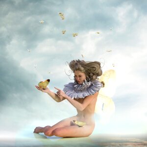 Sky fantasy female. Free illustration for personal and commercial use.