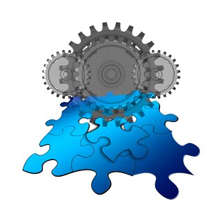 Gear gears blue. Free illustration for personal and commercial use.