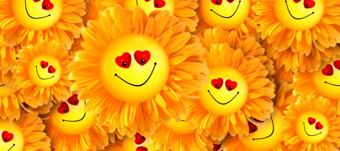 Love smile flower. Free illustration for personal and commercial use.