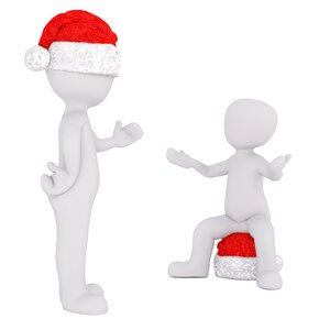 Santa hat 3d model figure. Free illustration for personal and commercial use.