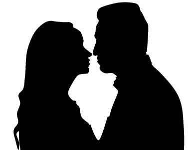 Boyfriends silhouette romantic. Free illustration for personal and commercial use.