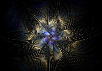 Fractal art pattern black abstract. Free illustration for personal and commercial use.