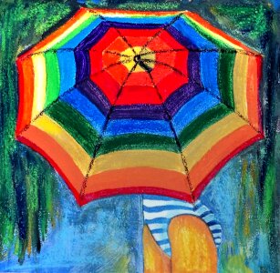 Umbrella summer beach. Free illustration for personal and commercial use.