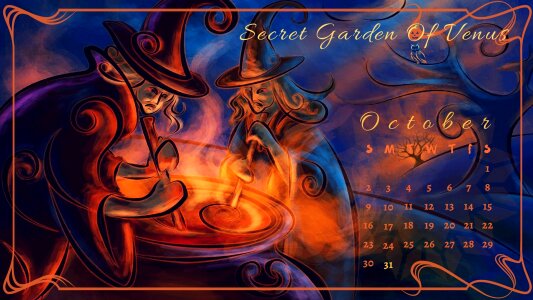Halloween diary month. Free illustration for personal and commercial use.