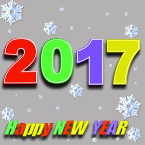 2017 new year's day turn of the year. Free illustration for personal and commercial use.