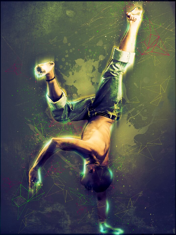 Street break dance teenager. Free illustration for personal and commercial use.