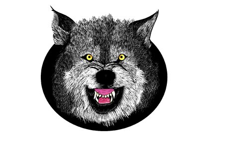 Bad wolf predator animal. Free illustration for personal and commercial use.