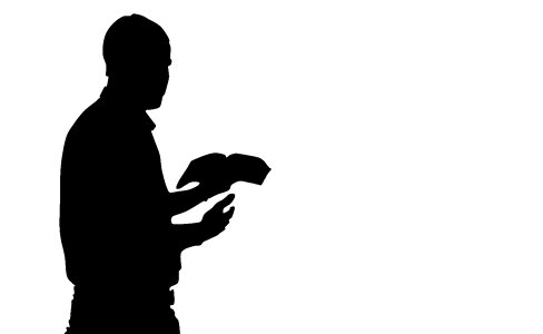 Man reading the bible silhouette Free illustrations. Free illustration for personal and commercial use.
