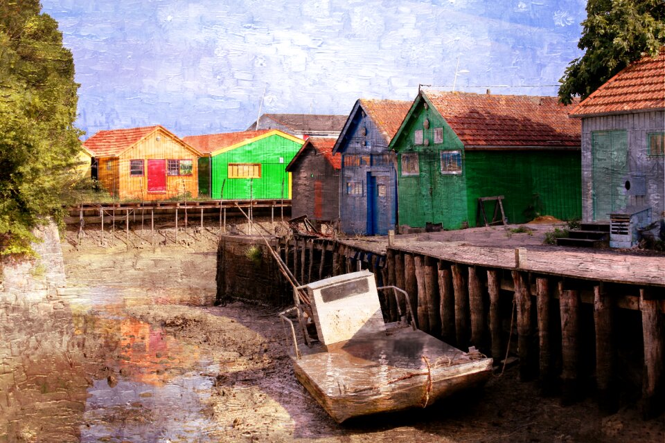 Fisherman's hut painting Free illustrations. Free illustration for personal and commercial use.