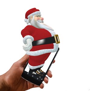 Mobile phone claus winter. Free illustration for personal and commercial use.