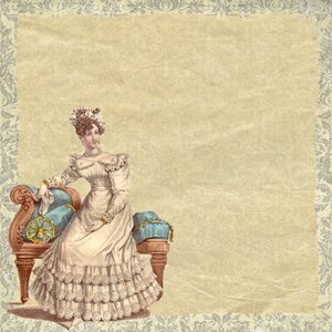 Woman couch nineteenth century. Free illustration for personal and commercial use.