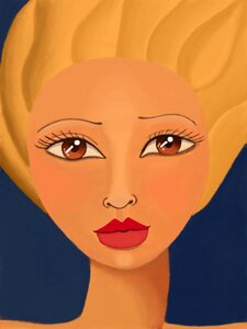 Art painting big eyes. Free illustration for personal and commercial use.