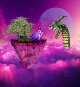 Cloud fantasy surreal. Free illustration for personal and commercial use.