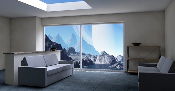 Space front window living room. Free illustration for personal and commercial use.