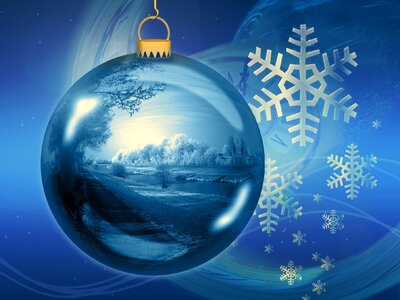 Advent blue christmas ornament. Free illustration for personal and commercial use.