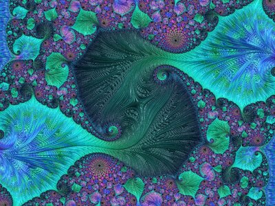 Blue fractal art. Free illustration for personal and commercial use.