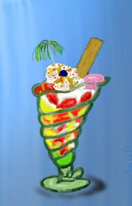 Dessert summer ice cream. Free illustration for personal and commercial use.