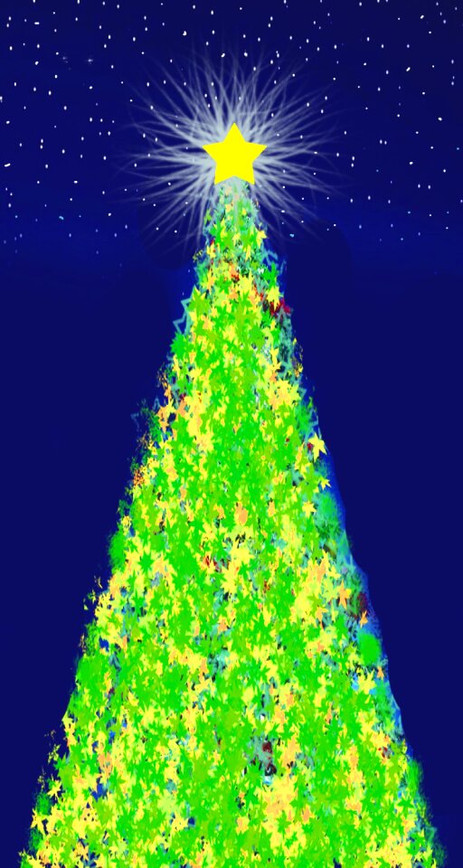 Star fir tree christmas tree. Free illustration for personal and commercial use.
