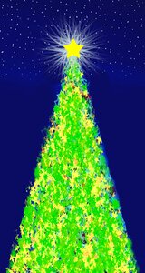 Star fir tree christmas tree. Free illustration for personal and commercial use.
