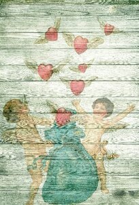 On wood heart romance. Free illustration for personal and commercial use.