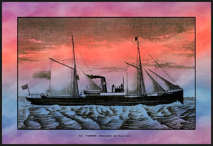 Ss pioneer voyage. Free illustration for personal and commercial use.