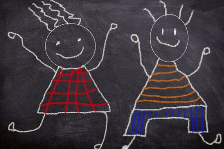 Scribble children happy. Free illustration for personal and commercial use.