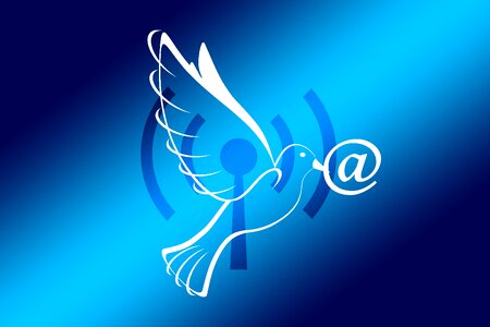 Wireless dove email. Free illustration for personal and commercial use.