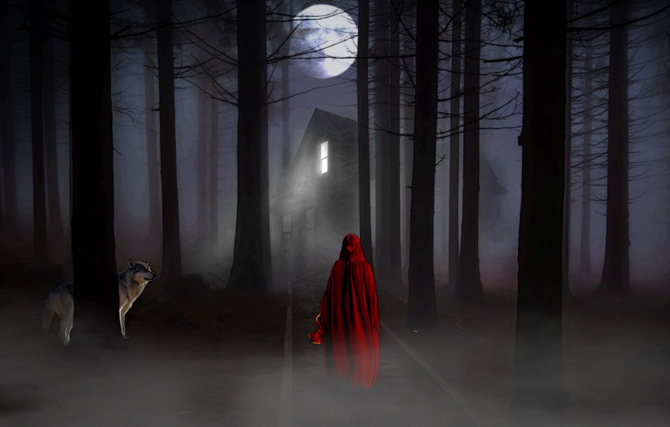 Wolf imagination fairy tale. Free illustration for personal and commercial use.
