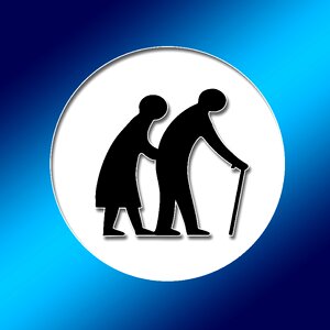 Old people's home help human. Free illustration for personal and commercial use.