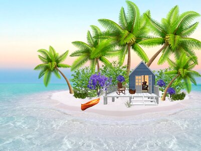 Beach sea tropic. Free illustration for personal and commercial use.