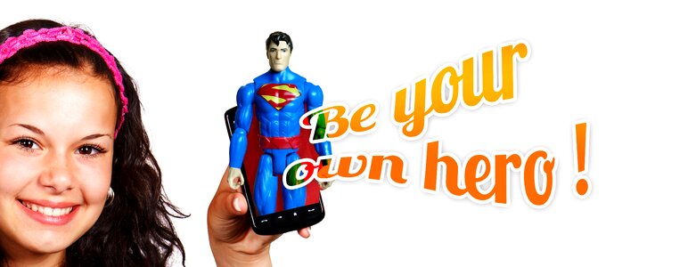 Positive superman trust. Free illustration for personal and commercial use.