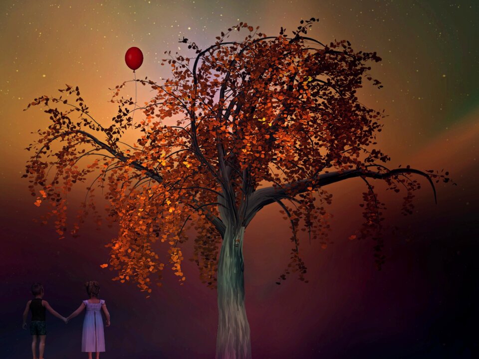 Balloon fairy tales fantasy. Free illustration for personal and commercial use.