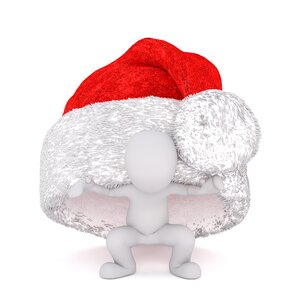 3d santa hat christmas santa hat. Free illustration for personal and commercial use.