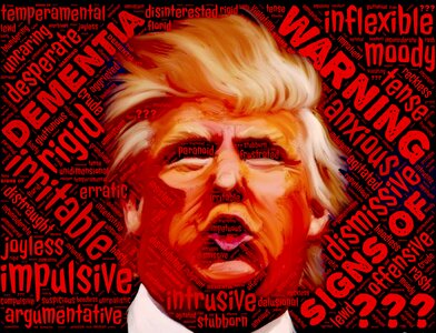 Donald trump alzheimers senile. Free illustration for personal and commercial use.