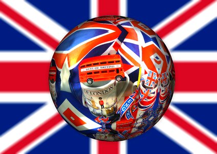 Union jack ball flag. Free illustration for personal and commercial use.