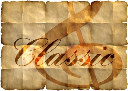 Letters classic music. Free illustration for personal and commercial use.