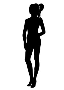 Lady silhouette black. Free illustration for personal and commercial use.