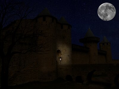 Castle midnight dark. Free illustration for personal and commercial use.