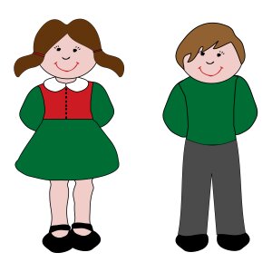 Girl boy clip-art. Free illustration for personal and commercial use.