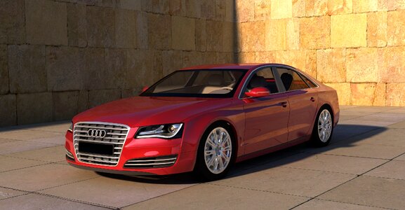 Modern luxury audi. Free illustration for personal and commercial use.