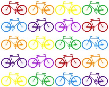 Bikes colorful bright. Free illustration for personal and commercial use.