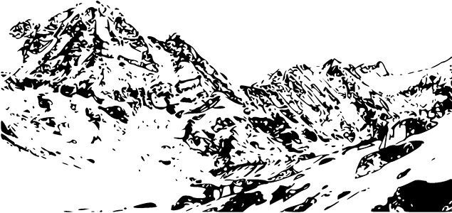 Mountains tops painting. Free illustration for personal and commercial use.